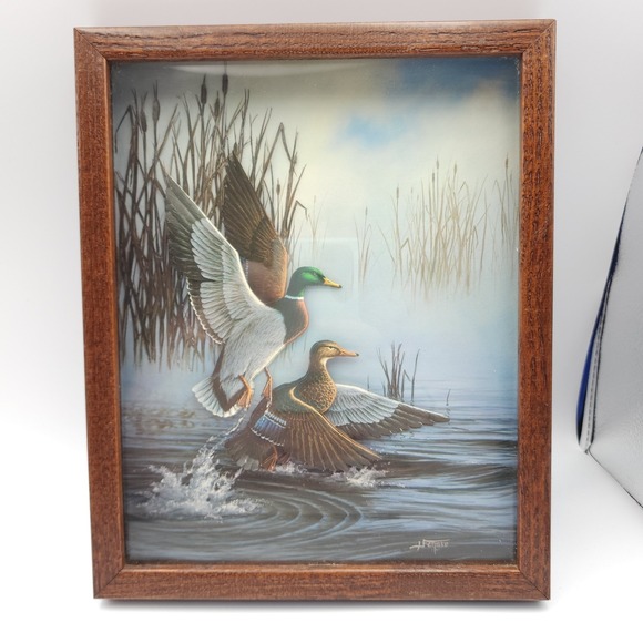Other - Gary Fenske Ducks Pond Print hand cut paper embellishments by Melinda Martin art